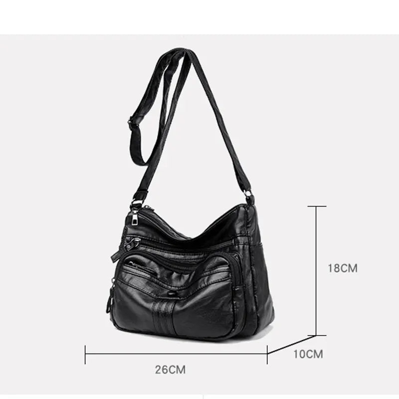 Vintage Shoulder Bags Soft PU Leather Hobos Lady Crossbody Handbag