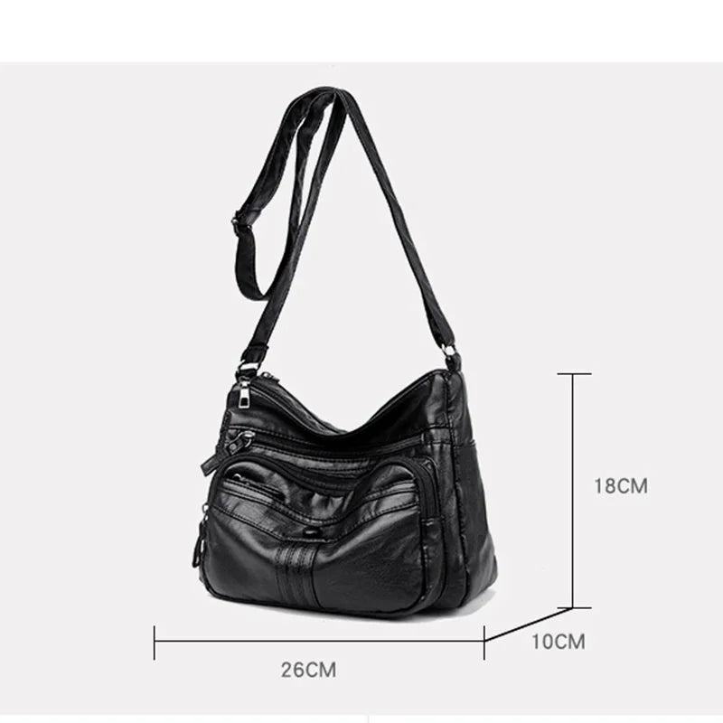 Vintage Shoulder Bags Soft PU Leather Hobos Crossbody Handbag