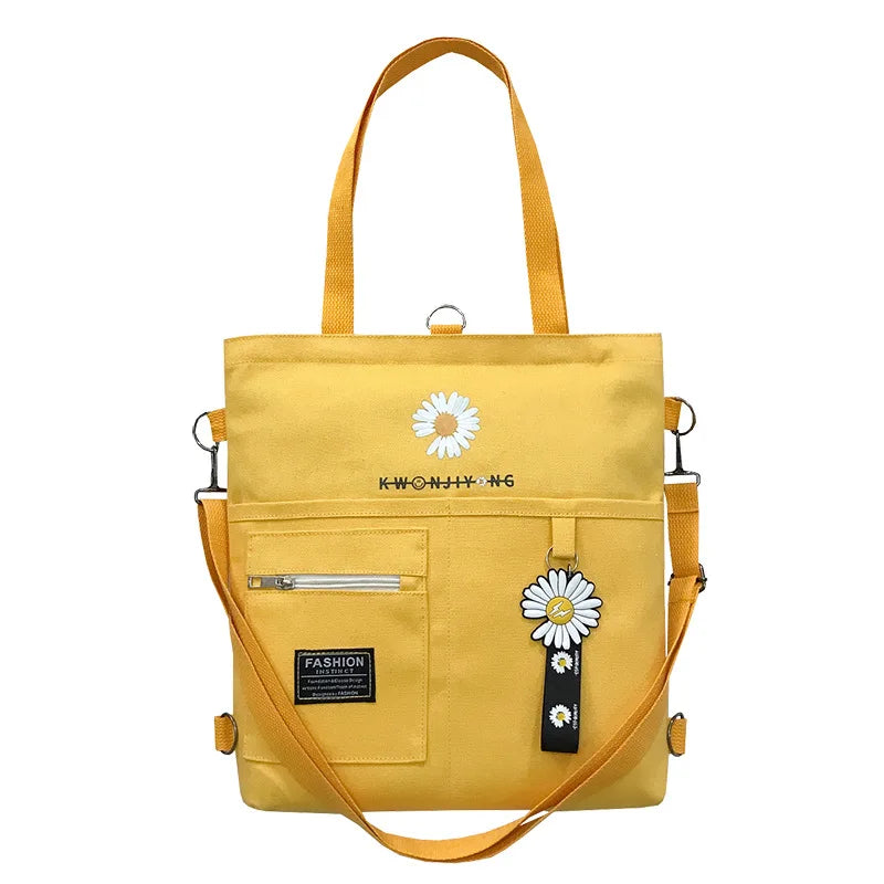 Canvas Crossbody Bag Shoulder Backpack Girls Women Student Tutorial Bags