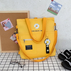 Canvas Crossbody Bag Shoulder Backpack Girls Women Student Tutorial Bags