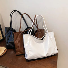 Women Bags High Lady's Tote Bag Soft Leather Singel Shoulder Bag Large Capacity