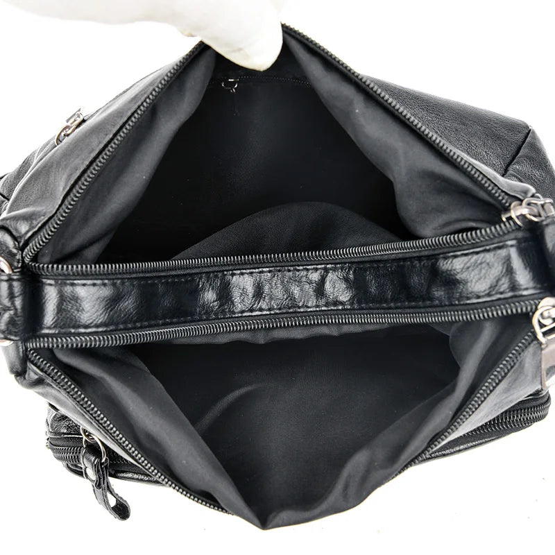 Retro PU Leather Shoulder Bag Casual Hobo Messenger Large Capacity