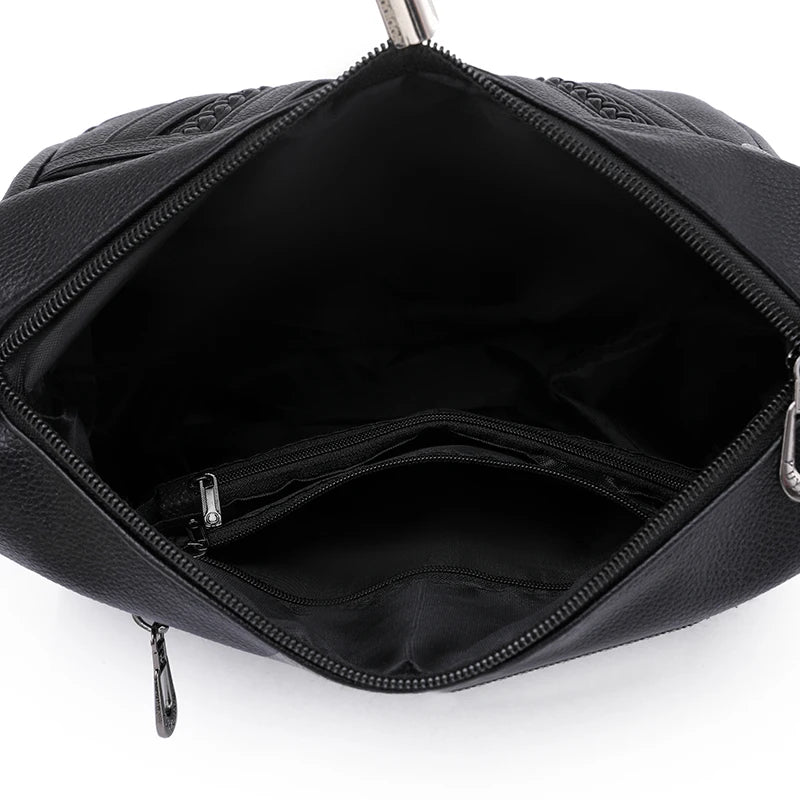 Middle-aged Women's Messenger Bag Large-capacity Soft PU Casual Bag