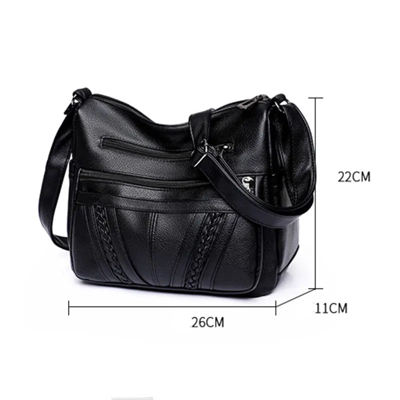 Middle-aged Women's Messenger Bag Large-capacity Soft PU Casual Bag