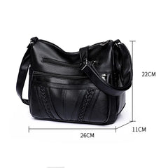 Middle-aged Women's Messenger Bag Large-capacity Soft PU Casual Bag