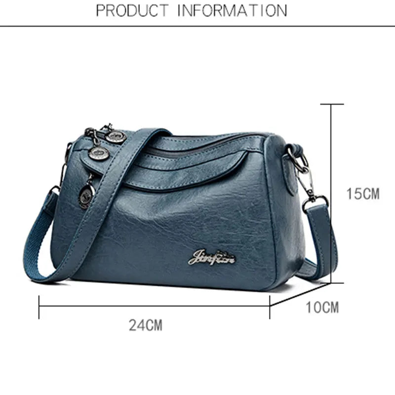 Women PU Leather Tote Shoulder Bag Vintage Messenger Bag