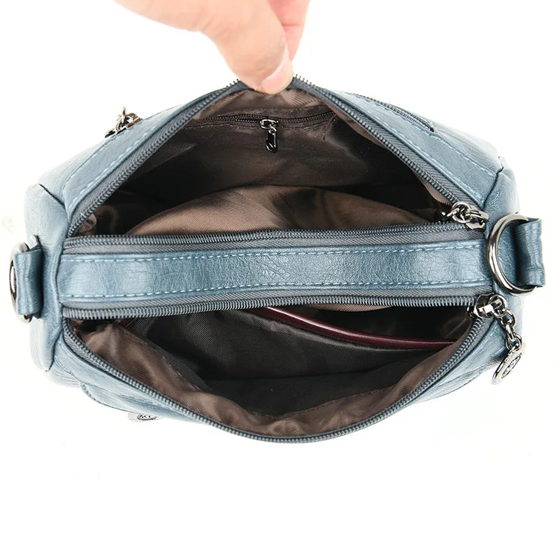 Women PU Leather Tote Shoulder Bag Vintage Messenger Bag
