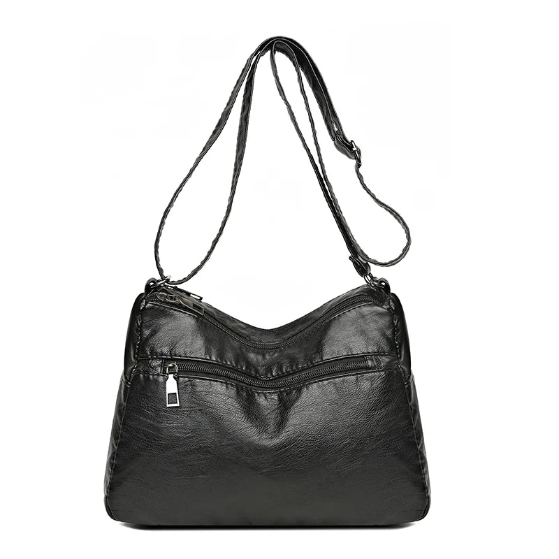 Vintage PU Leather Shoulder Messenger Bags Famous Crossbody Packs
