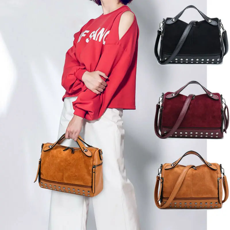 Women's PU Leather Shoulder Messenger Bag Tote Purse Handbag