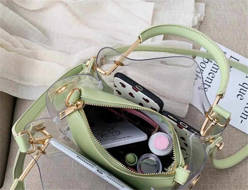 Transparent PVC Handbags Women Bags Sac A Main Femme
