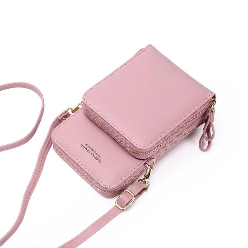 Women's Soft Leather Cell Phone Purse Crossbody Handbag