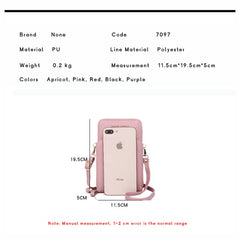 Women's Soft Leather Cell Phone Purse Crossbody Handbag