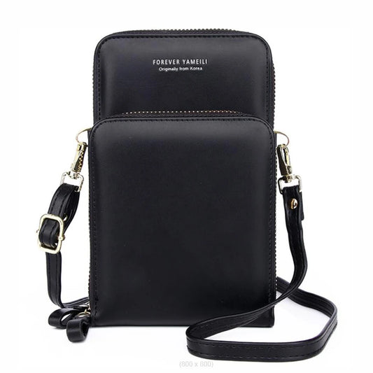 Women's Soft Leather Cell Phone Purse Crossbody Handbag