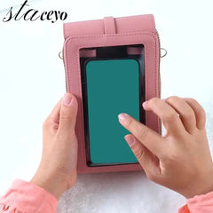 Soft Leather Wallets for Women Touch Screen Cell Phone Purse Crossbody Handbag