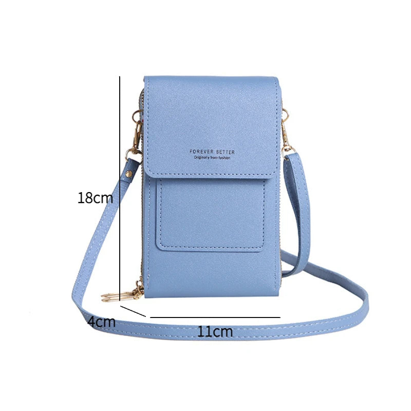 Women Soft Leather Cell Phone Purse Crossbody Handbag