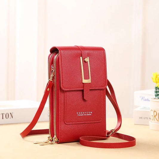 Soft Leather Wallet Crossbody Shoulder Handbag