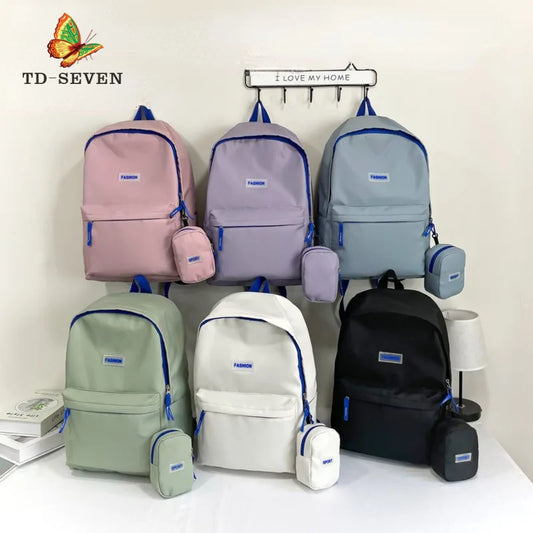 Women's Nylon Backpack Large Capacity Schoolbag