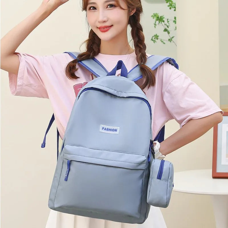 Women's Nylon Backpack Large Capacity Schoolbag
