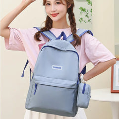 Women's Nylon Backpack Large Capacity Schoolbag