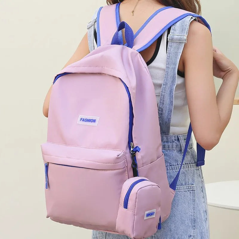 Women's Nylon Backpack Large Capacity Schoolbag