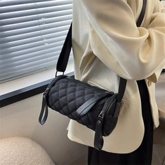 Quilted Barrel Shape Crossbody Bag for Women