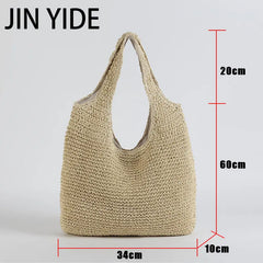 Woven Straw Beach Bag Summer Tote Large Handbag