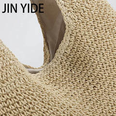 Woven Straw Beach Bag Summer Tote Large Handbag