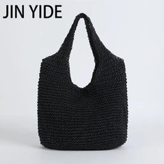 Woven Straw Beach Bag Summer Tote Large Handbag