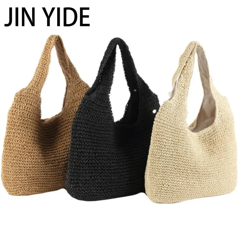 Woven Straw Beach Bag Summer Tote Large Handbag