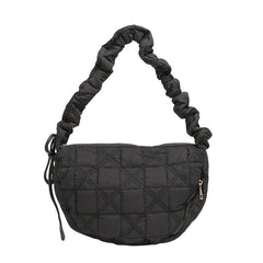 Quilted Cloud Puffy Shoulder Bag Canvas Dumpling Bag Lightweight