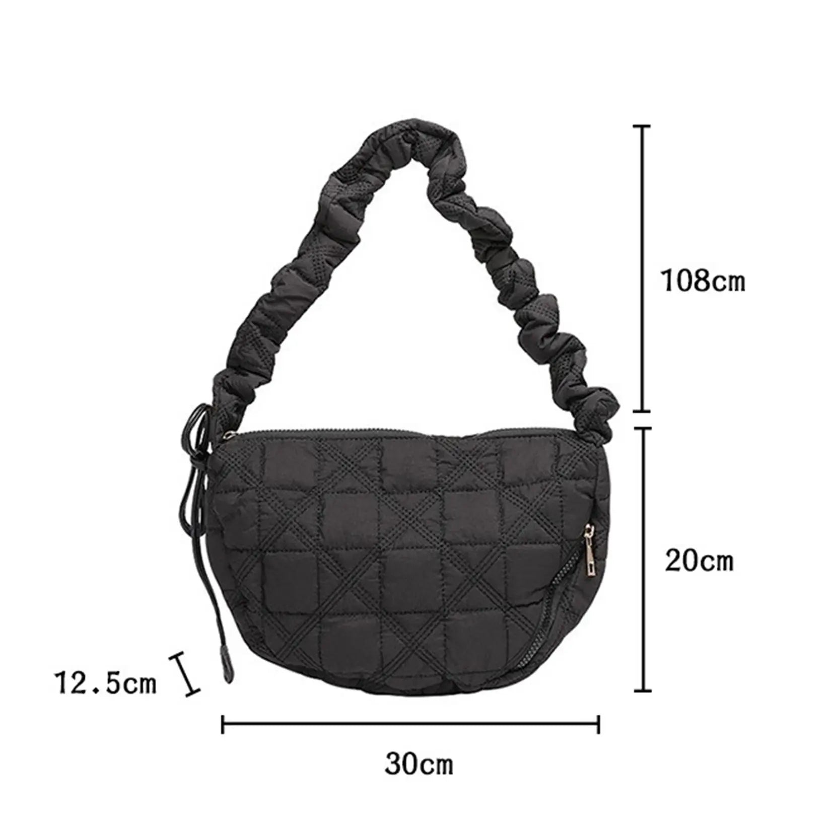 Quilted Cloud Puffy Shoulder Bag Canvas Dumpling Bag Lightweight