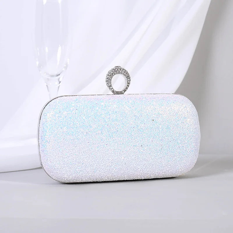Red Diamond Evening Clutch Party Bag Chain Shoulder Bag