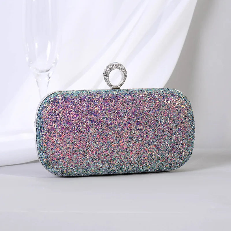 Red Diamond Evening Clutch Party Bag Chain Shoulder Bag