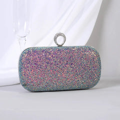 Red Diamond Evening Clutch Party Bag Chain Shoulder Bag