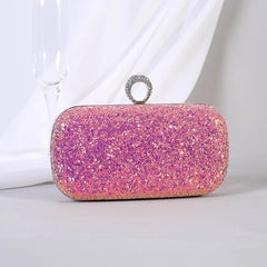 Red Diamond Evening Clutch Party Bag Chain Shoulder Bag