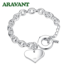 925 Silver Heart Bracelet for Women