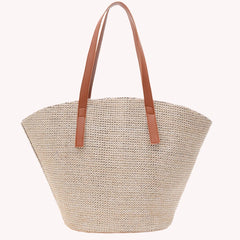 Women Braided Basket Clutch Top-handle Bag Large Straw Shoulder Bag