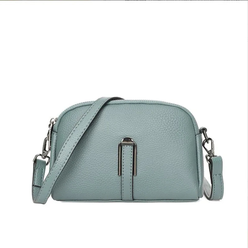 Women Leather Messenger Bags Small Shoulder Handbag Cowhide Crossbody