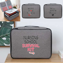 Large Nurse Print Briefcase Tote with Lockbox