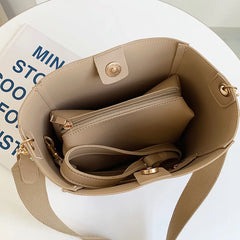 Women Shoulder Bag PU Leather Totes Crossbody Handbag 2Pcs bolsos
