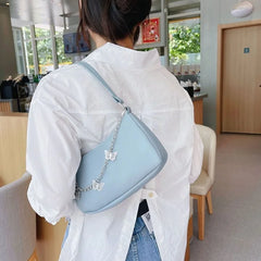 Women Butterfly Chain Shoulder Bag PU Leather Underarm Bag