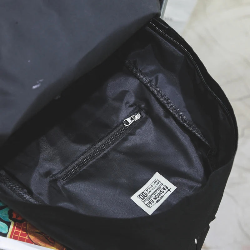 Floral Canvas Backpack Anti-theft School Bags Multifunction Rucksack
