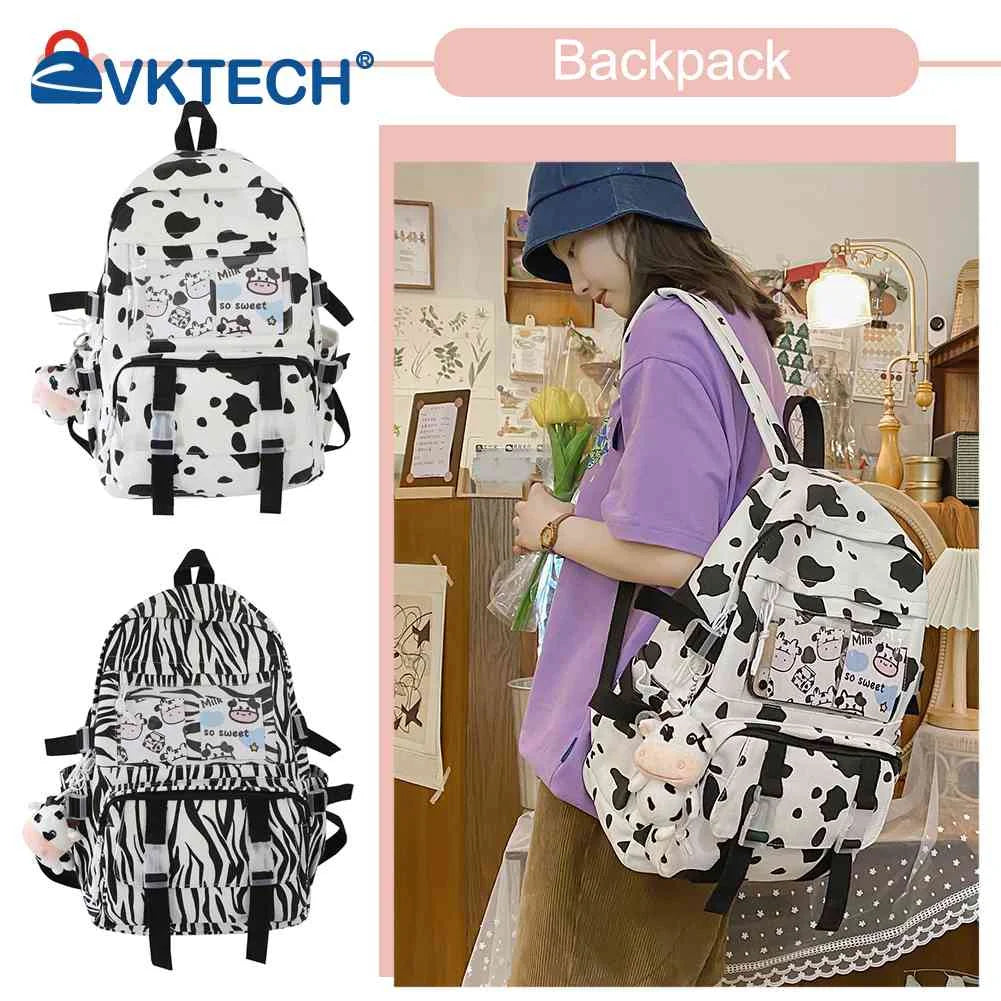 Canvas Backpack Animal Print School Bag for Ladies