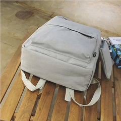 Women Canvas School Backpacks for Teenage Girls 2 Pcs Rucksack Bag