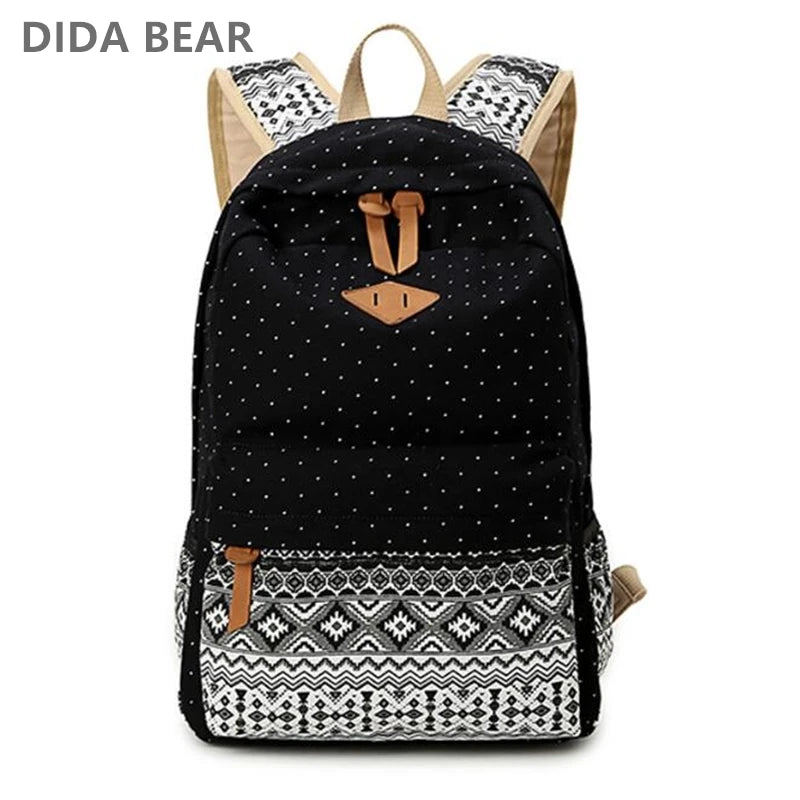 Women Canvas Backpacks School bags for Teenagers Girls Large Travel Rucksack