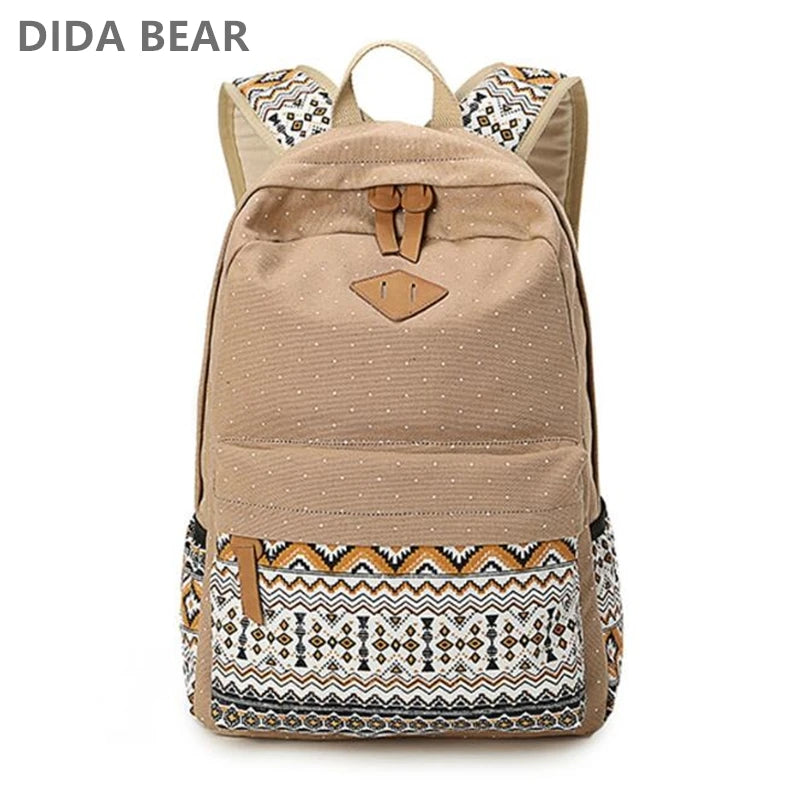 Women Canvas Backpacks School bags for Teenagers Girls Large Travel Rucksack