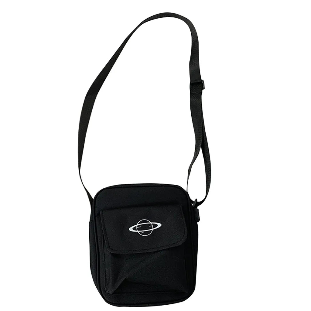 Canvas Shoulder Bag Preppy Style Travel Crossbody Purse