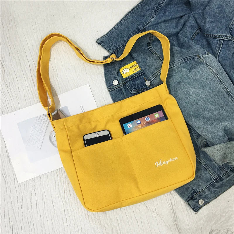 Women Canvas Crossbody Bag Casual Satchel Girls Shoulder Lady Messenger