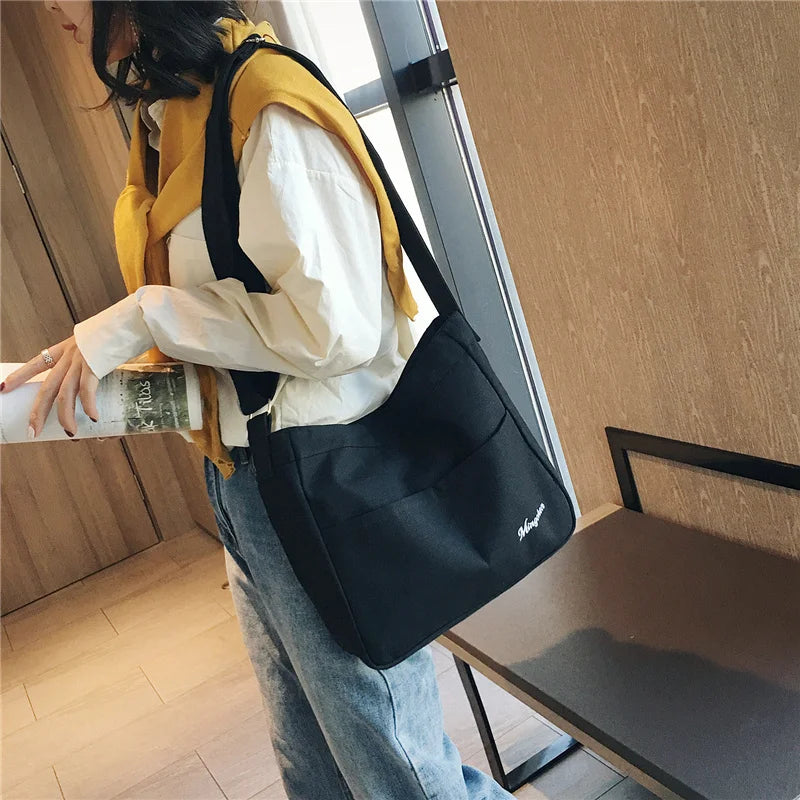 Women Canvas Crossbody Bag Casual Satchel Girls Shoulder Lady Messenger