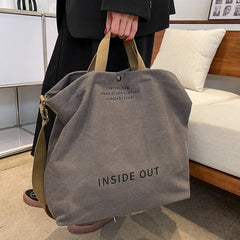 Women Canvas Big Shopping Bag Solid Print Female Cotton Cloth Shoulder Bag